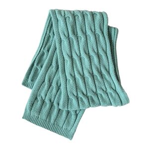 Korean Oversized Chunky Cable Knit Long Scarf Mint Color